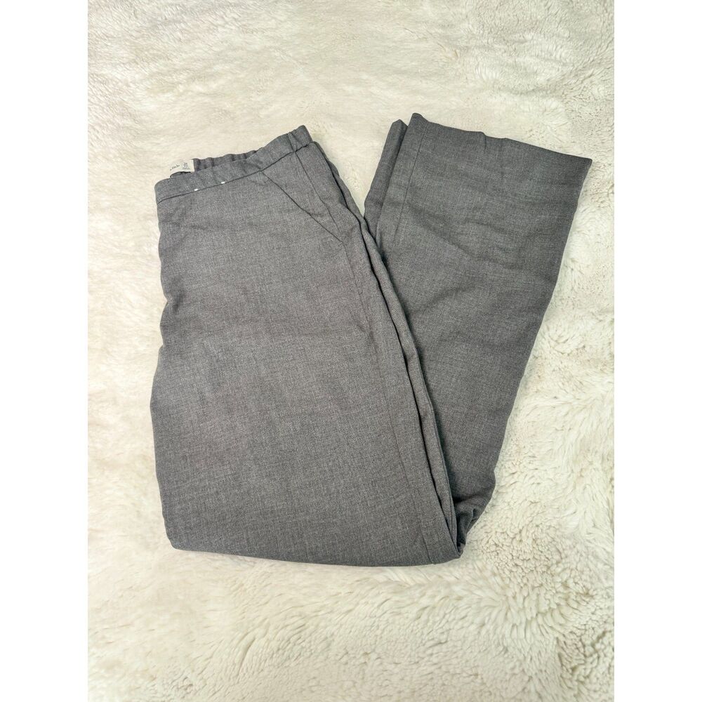 Abercrombie Sloane Wide Leg Trousers Gray 31 12L Long Tailored Dress Pants